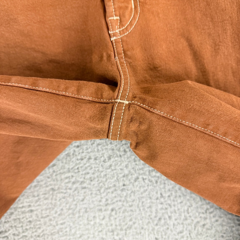 Madewell Emmett Wide-Leg Pants Women 26 Brown Contrast Stitch High Rise Crop - Picture 4 of 15